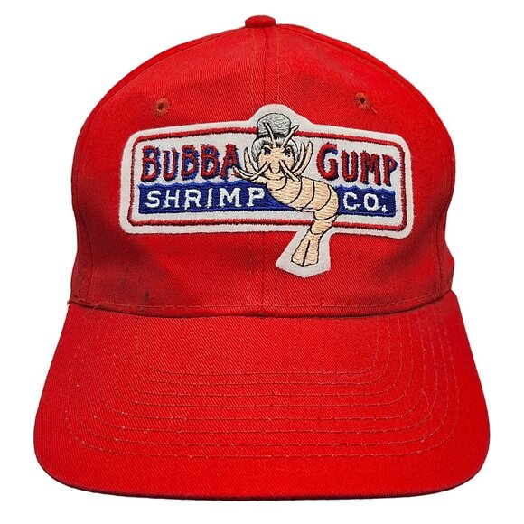 Vintage Bubba Gump Shrimp Company Forrest Red Logo Embroidered Snapback Hat - Picture 1 of 11